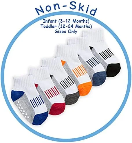 جوراب های ساق کوتاه ورزشی نیمه ضخیم پسرانه Jefferies Socks، بسته 6 عددی