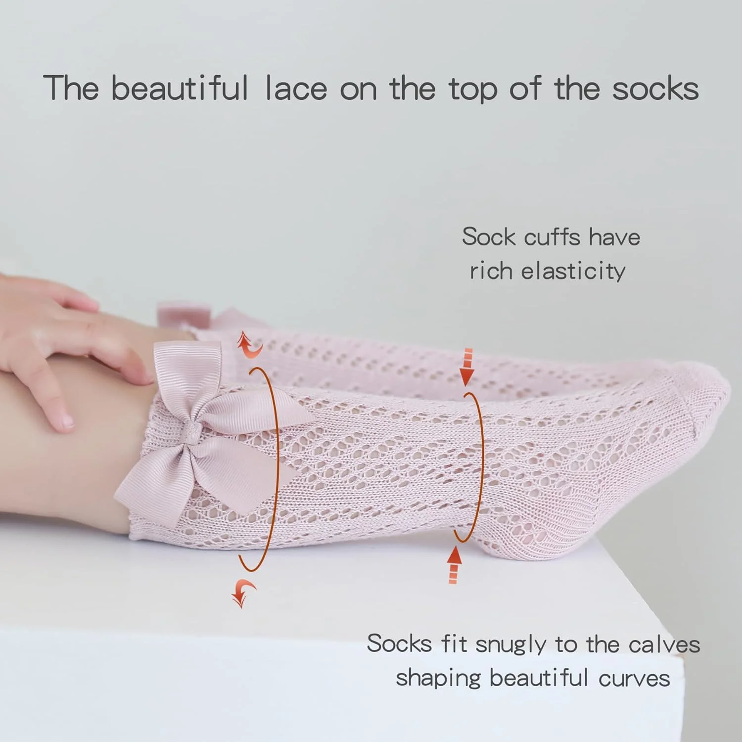 جوراب ساق بلند دخترانه HOUSEYUAN طرح پاپیون، جوراب های بلند نوزادی و کودک نوپا، جوراب های چین دار مناسب لباس فرم مدرسه، ساق پوش