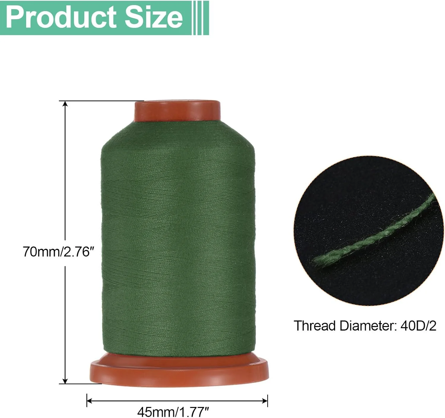 نخ خیاطی QUARKZMAN 40D/2، 1100 یارد، نخ پلی استر برای خیاطی خانگی، نخ پلی استر برای دوخت دستی، مناسب برای تعمیر لباس، کیف کفش، صنایع دستی DIY، سبز زمردی