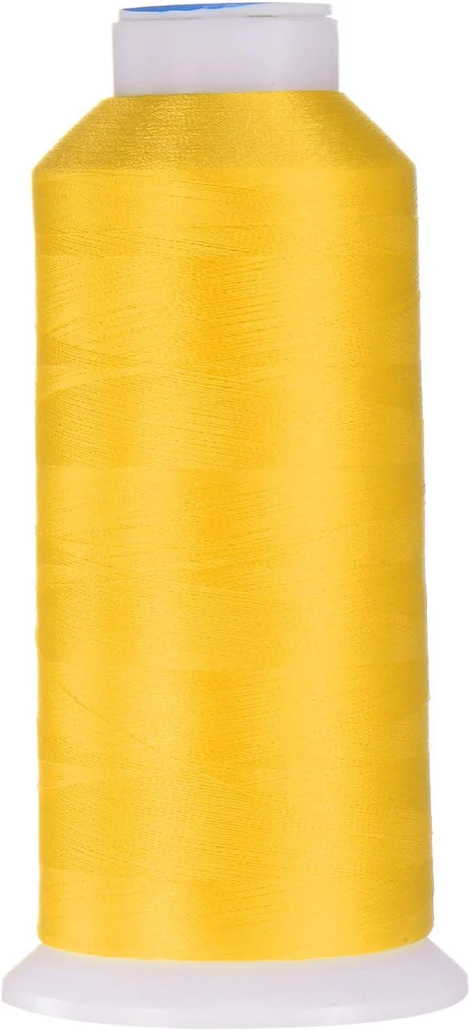 نخ خیاطی QUARKZMAN 120D/2، 4374 یارد، نخ پلی استر برای لحاف دوزی، نخ آستین بلند، نخ همه منظوره برای دوخت دستی و ماشینی، نخ گلدوزی برای خیاطی، لحاف دوزی، تکه دوزی و چرخ خیاطی - زرد