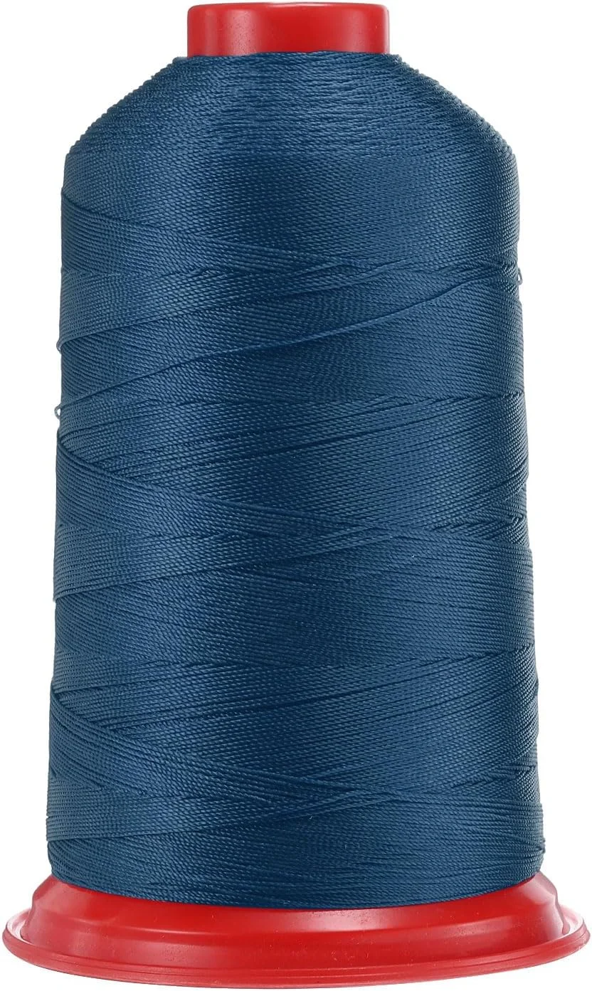 نخ خیاطی نایلونی چسبیده 1280 متری QUARKZMAN، سایز 420D/3، نخ نایلونی سنگین برای روکش های فضای باز، چرم، جین و پارچه های صنایع دستی، مناسب برای ماشین های DIY، رنگ سرمه ای
