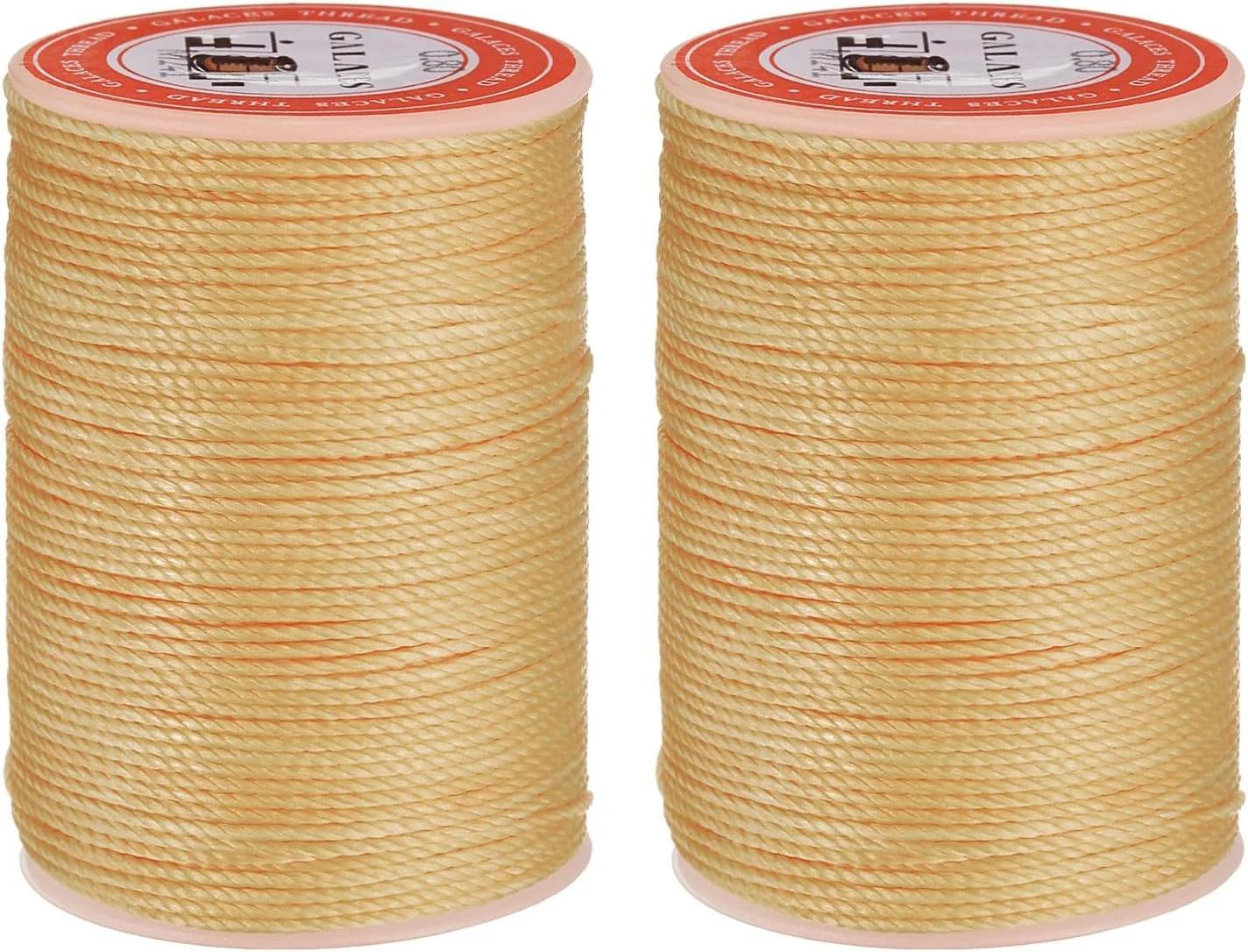 خيوط واک پلیستر 0.80mm، 60یارد، قهوه ای سفید، پک 2 قطعة