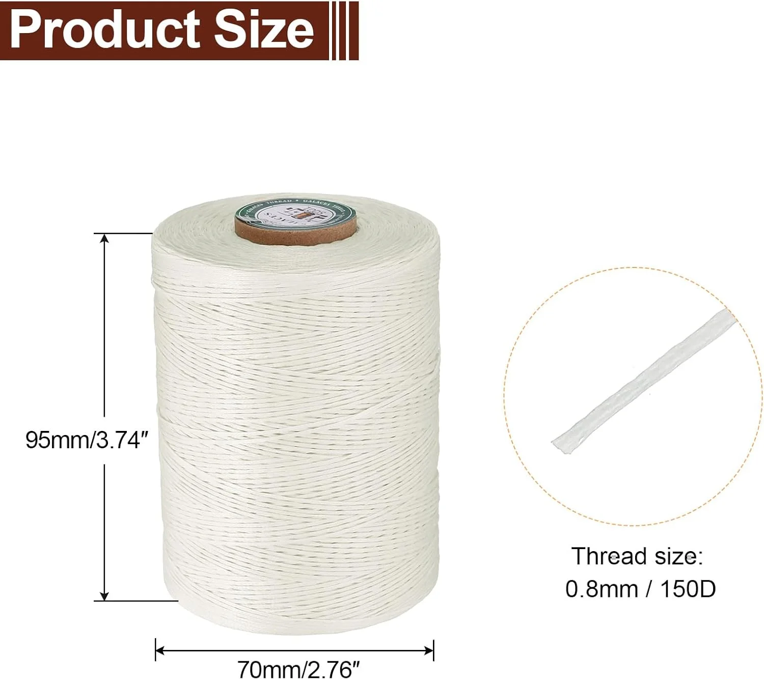 نخ موم زده چرم دوزی تخت QUARKZMAN، 780 متر / 853 یارد نخ پلی استر مومی، نخ دوخت مومی 0.8 میلی متری برای صنایع دستی چرمی، صحافی، دستبندهای بافته شده، سفید شیری نخ موم زده چرم دوزی تخت QUARKZMAN، 780 متر / 853 یارد نخ پلی استر مومی، نخ دوخت مومی 0.8 میلی متری برای صنایع دستی چرمی، صحافی، دستبندهای بافته شده، سفید شیری
