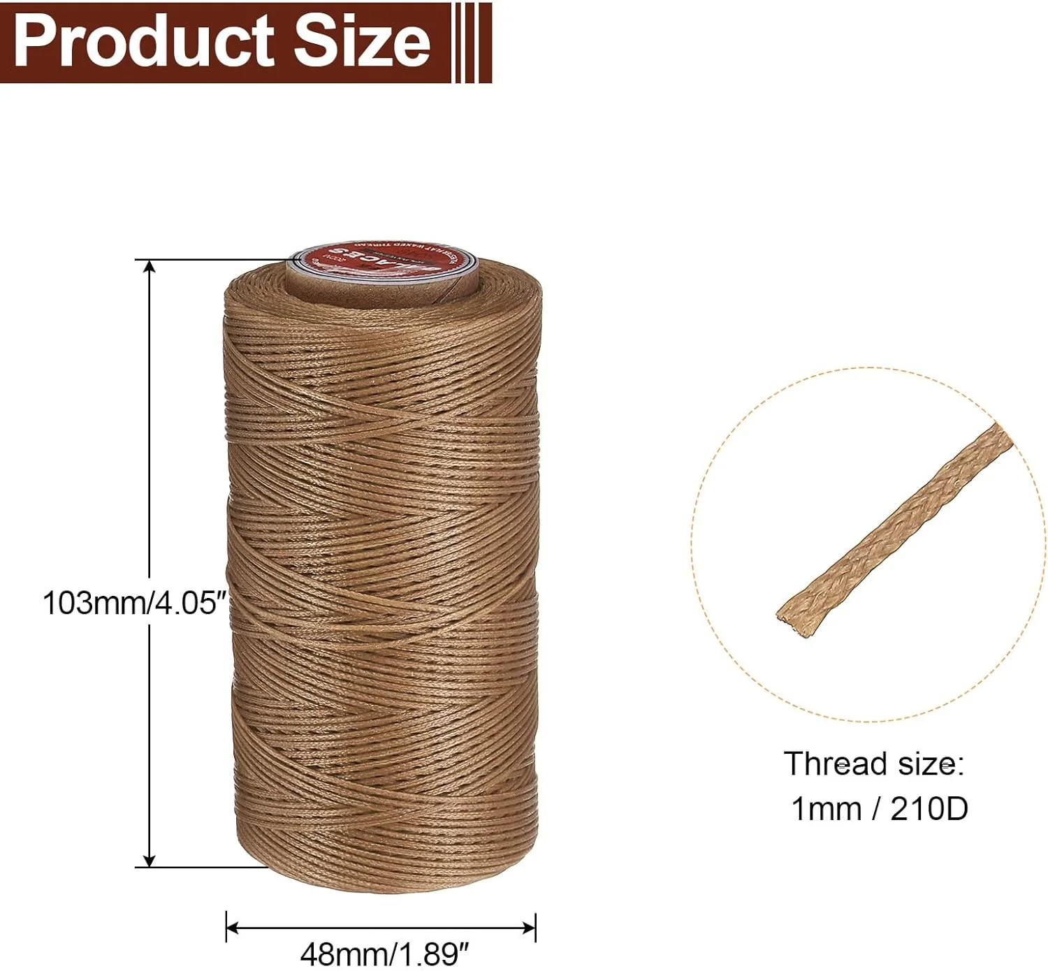 نخ موم زده چرم دوزی تخت QUARKZMAN، 200 متر / 219 یارد نخ موم زده پلی استر، نخ دوخت موم زده 210D برای صنایع دستی چرمی، صحافی، دستبندهای بافته شده، قهوه ای خاکی نخ موم زده چرم دوزی تخت QUARKZMAN، 200 متر / 219 یارد نخ موم زده پلی استر، نخ دوخت موم زده 210D برای صنایع دستی چرمی، صحافی، دستبندهای بافته شده، قهوه ای خاکی
