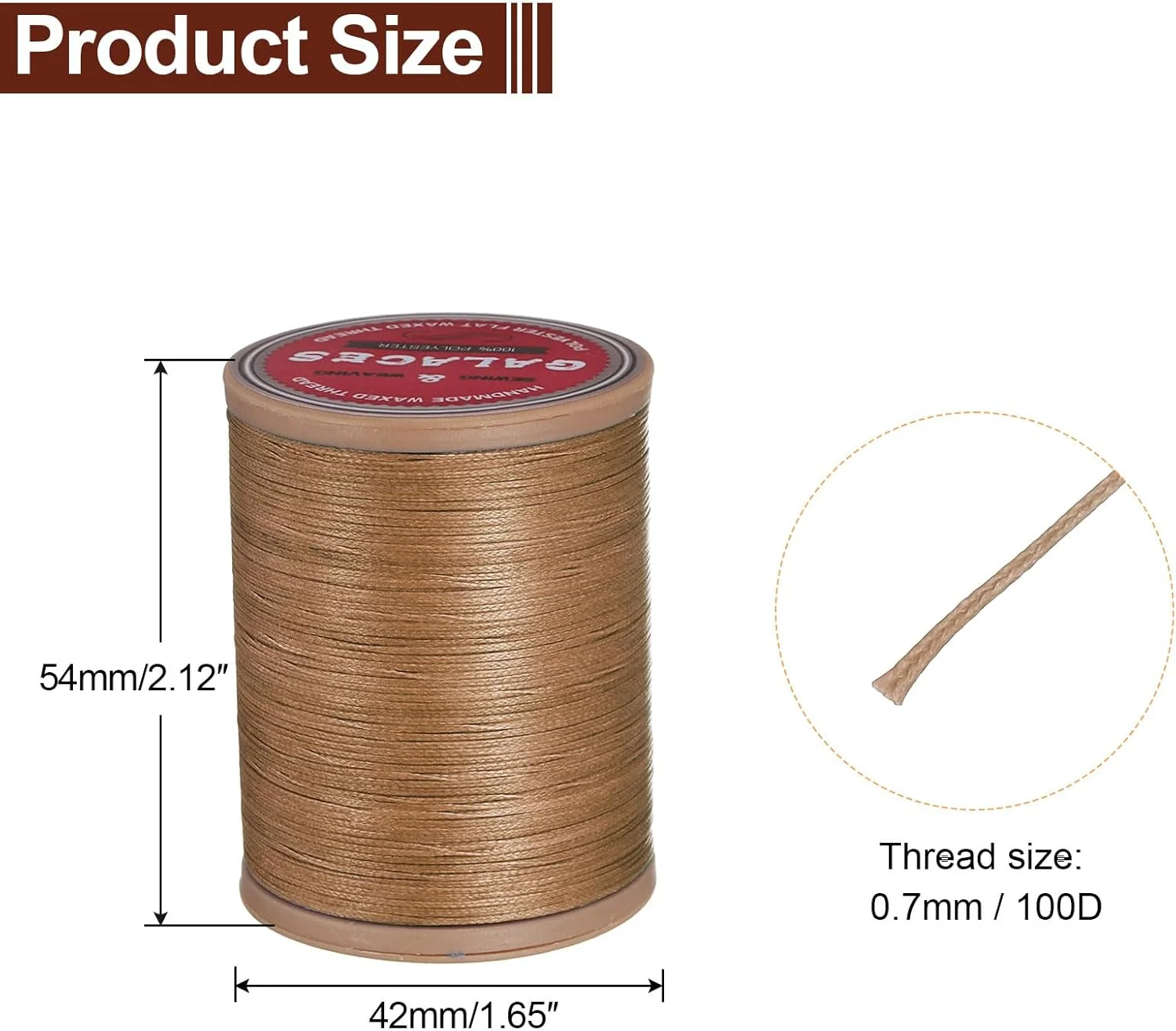 نخ موم زده چرم دوزی تخت QUARKZMAN، 190 متر / 208 یارد نخ موم زده پلی استر، نخ دوخت موم زده 100D برای صنایع دستی چرمی، صحافی، دستبندهای بافته شده، قهوه ای خاکی نخ موم زده چرم دوزی تخت QUARKZMAN، 190 متر / 208 یارد نخ موم زده پلی استر، نخ دوخت موم زده 100D برای صنایع دستی چرمی، صحافی، دستبندهای بافته شده، قهوه ای خاکی