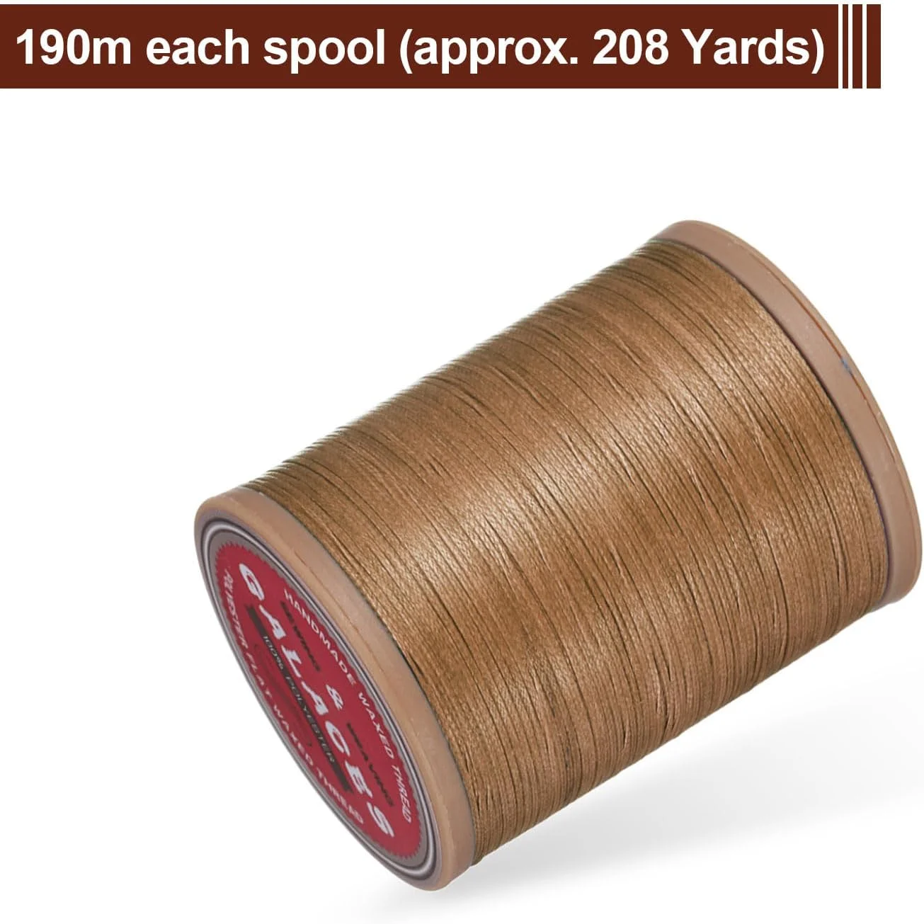 نخ موم زده چرم دوزی تخت QUARKZMAN، 190 متر / 208 یارد نخ موم زده پلی استر، نخ دوخت موم زده 100D برای صنایع دستی چرمی، صحافی، دستبندهای بافته شده، قهوه ای خاکی نخ موم زده چرم دوزی تخت QUARKZMAN، 190 متر / 208 یارد نخ موم زده پلی استر، نخ دوخت موم زده 100D برای صنایع دستی چرمی، صحافی، دستبندهای بافته شده، قهوه ای خاکی