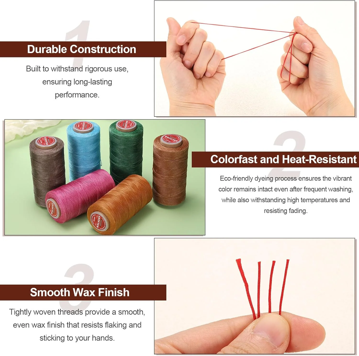 نخ موم زده چرم دوزی تخت QUARKZMAN، 200 متر / 219 یارد نخ موم زده پلی استر، نخ دوخت موم زده 210D برای صنایع دستی چرمی، صحافی، دستبندهای بافته شده، قهوه ای خاکی نخ موم زده چرم دوزی تخت QUARKZMAN، 200 متر / 219 یارد نخ موم زده پلی استر، نخ دوخت موم زده 210D برای صنایع دستی چرمی، صحافی، دستبندهای بافته شده، قهوه ای خاکی