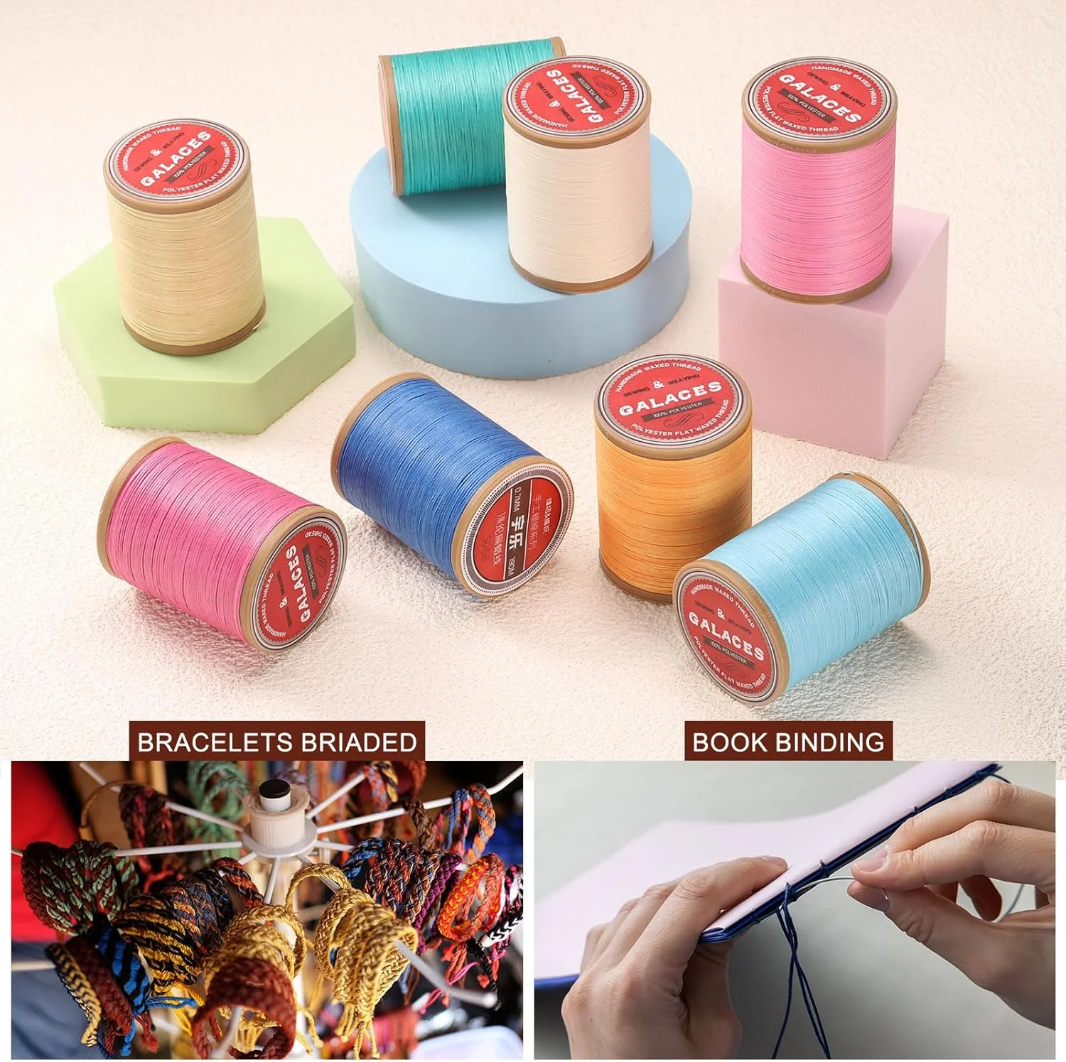 نخ موم زده چرم دوزی تخت QUARKZMAN، 190 متر / 208 یارد نخ موم زده پلی استر، نخ دوخت موم زده 100D برای صنایع دستی چرمی، صحافی، دستبندهای بافته شده، قهوه ای خاکی نخ موم زده چرم دوزی تخت QUARKZMAN، 190 متر / 208 یارد نخ موم زده پلی استر، نخ دوخت موم زده 100D برای صنایع دستی چرمی، صحافی، دستبندهای بافته شده، قهوه ای خاکی