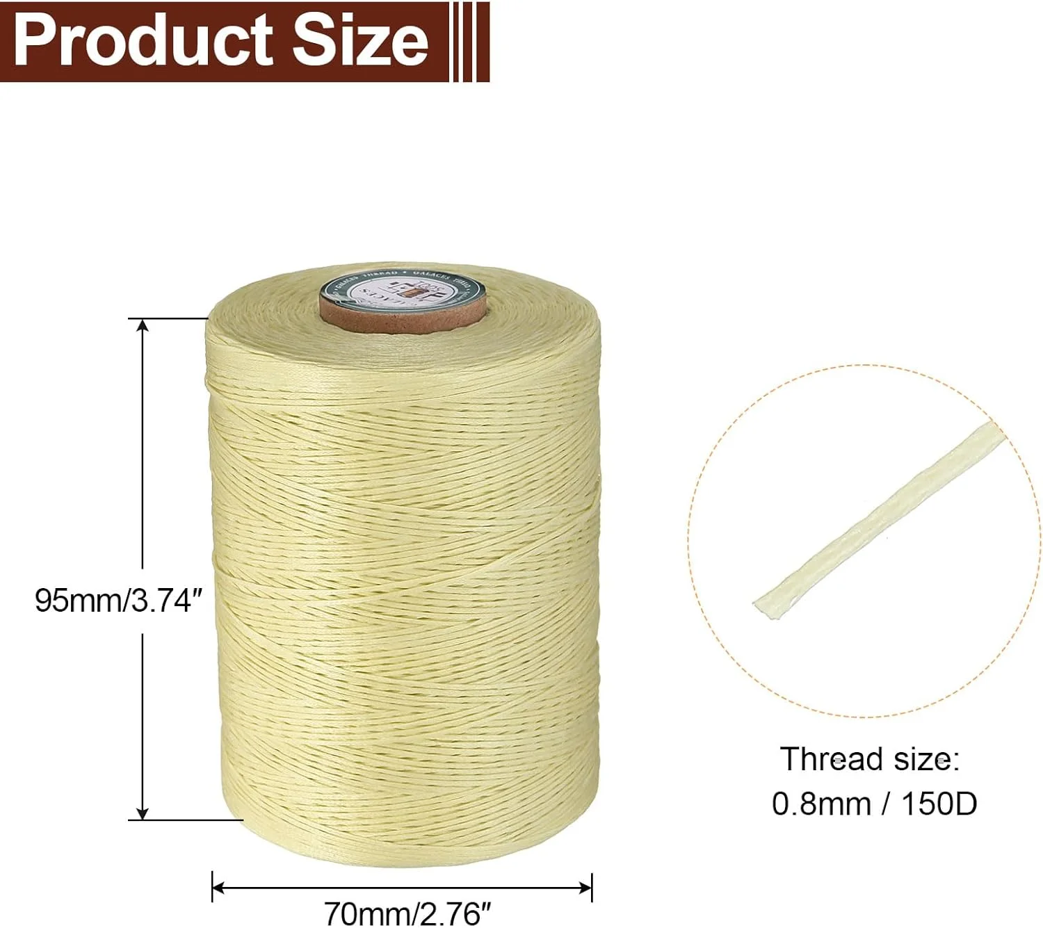 نخ موم زده چرم دوزی تخت QUARKZMAN، 780 متر / 853 یارد نخ پلی استر مومی، نخ دوخت مومی 0.8 میلی متری برای صنایع دستی چرمی، صحافی، دستبندهای بافته شده، بژ نخ موم زده چرم دوزی تخت QUARKZMAN، 780 متر / 853 یارد نخ پلی استر مومی، نخ دوخت مومی 0.8 میلی متری برای صنایع دستی چرمی، صحافی، دستبندهای بافته شده، بژ