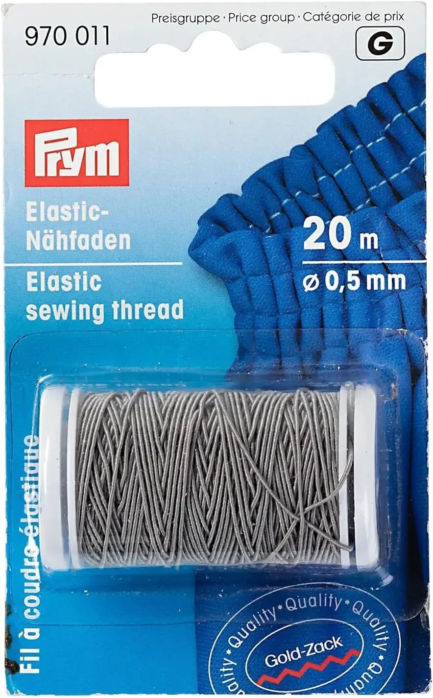 نخ خیاطی الاستیک Prym، ضخامت 0.5 میلی متر، خاکستری روشن
