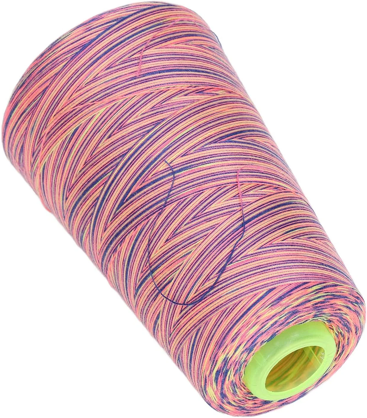 نخ خیاطی رنگین کمانی، نخ مخروطی سردوز پلی استر متالیک رنگین کمانی حرفه ای، نخ بافته شده برای خیاطی، کوک متقاطع، ماشین نساجی و گلدوزی (#2)