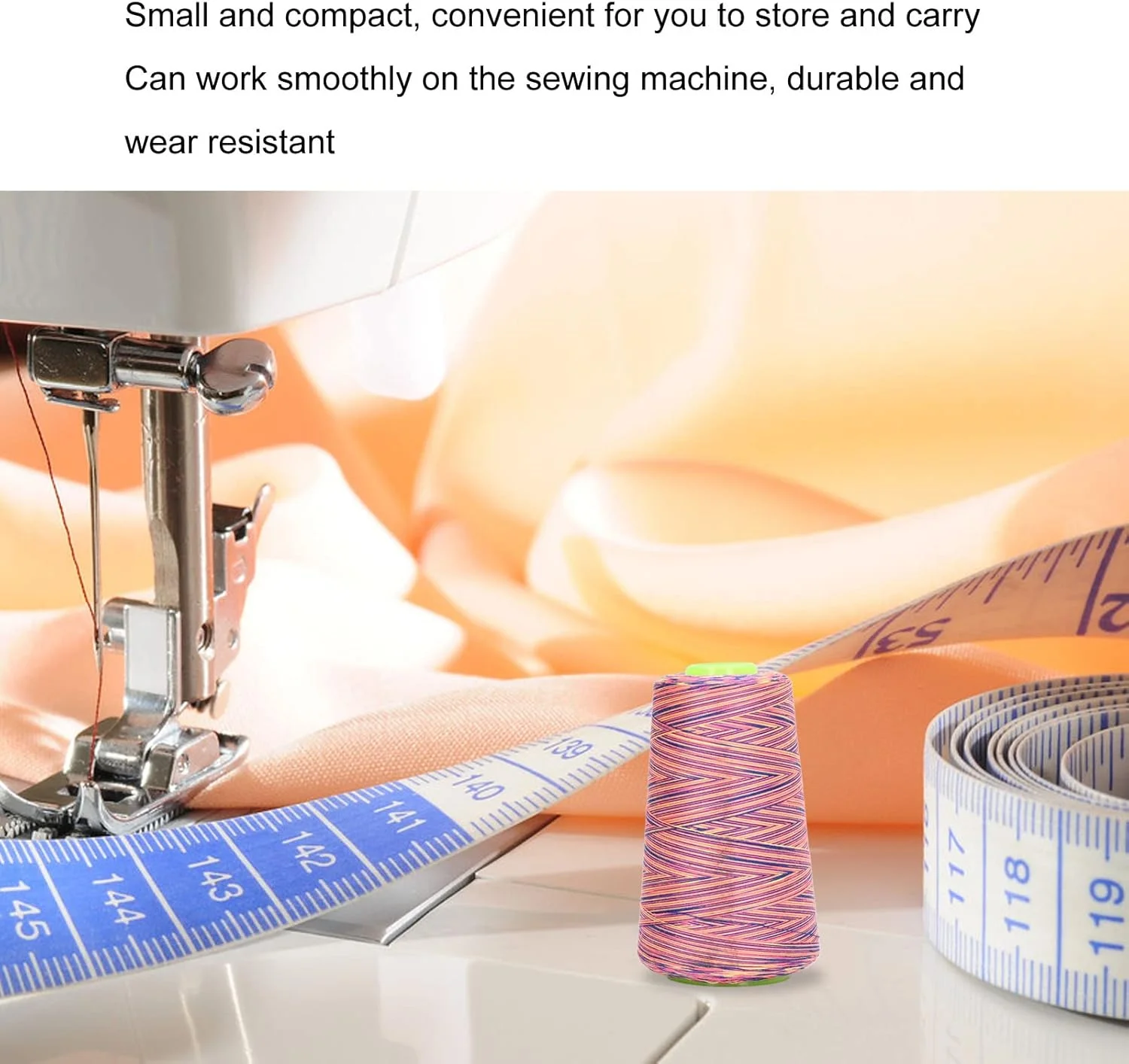 نخ خیاطی رنگین کمانی، نخ مخروطی سردوز پلی استر متالیک رنگین کمانی حرفه ای، نخ بافته شده برای خیاطی، کوک متقاطع، ماشین نساجی و گلدوزی (#2)
