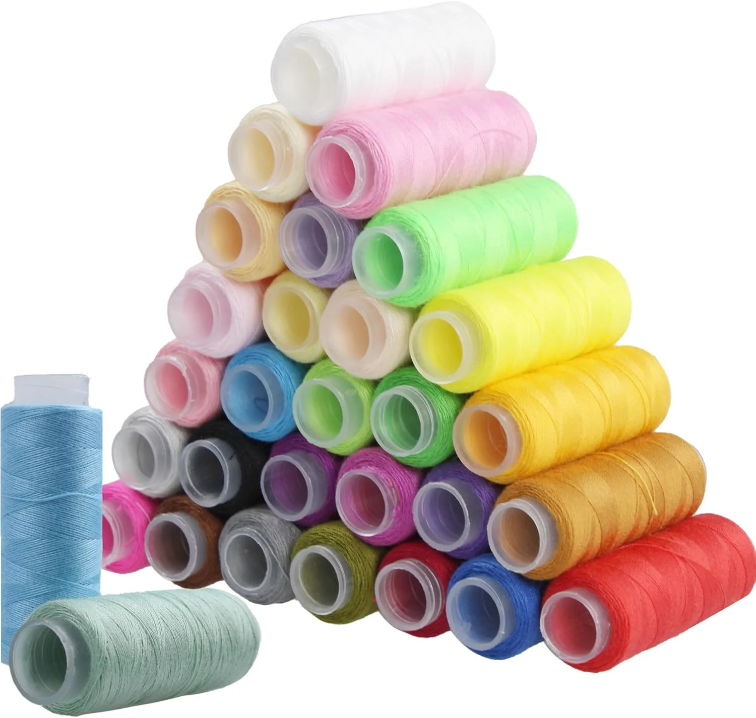 نخ خیاطی 30 رنگ PSON، 250 یارد در هر قرقره، کیت نخ پلی استر برای چرخ خیاطی، خیاطی دستی، کار دست ساز، DIY