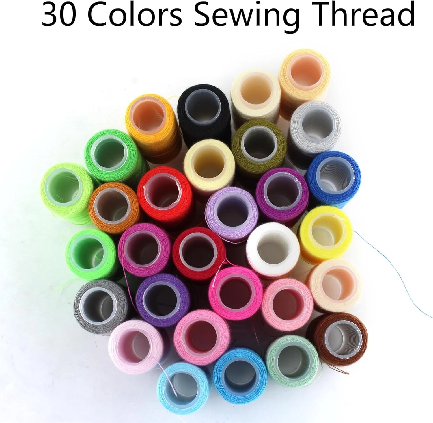 نخ خیاطی 30 رنگ PSON، 250 یارد در هر قرقره، کیت نخ پلی استر برای چرخ خیاطی، خیاطی دستی، کار دست ساز، DIY