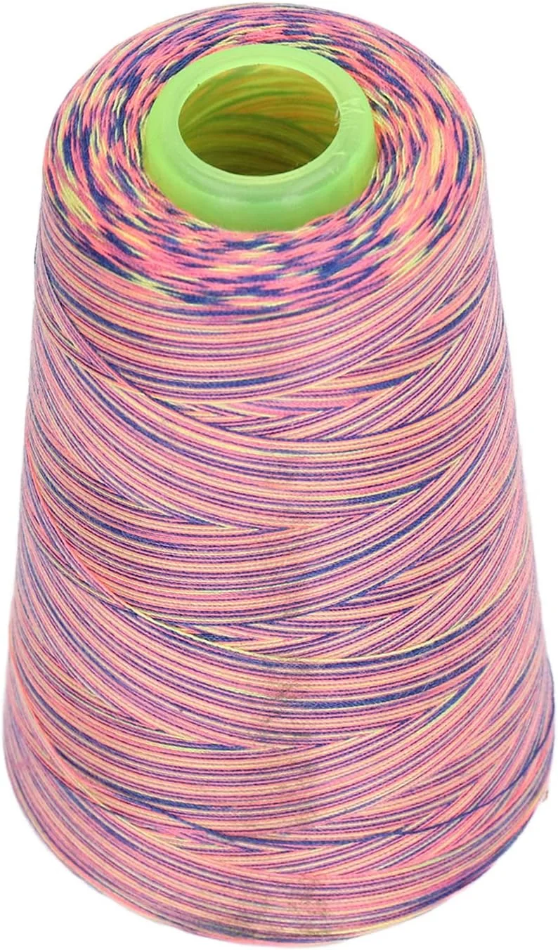 نخ خیاطی رنگین کمانی، نخ مخروطی سردوز پلی استر متالیک رنگین کمانی حرفه ای، نخ بافته شده برای خیاطی، کوک متقاطع، ماشین نساجی و گلدوزی (#2)
