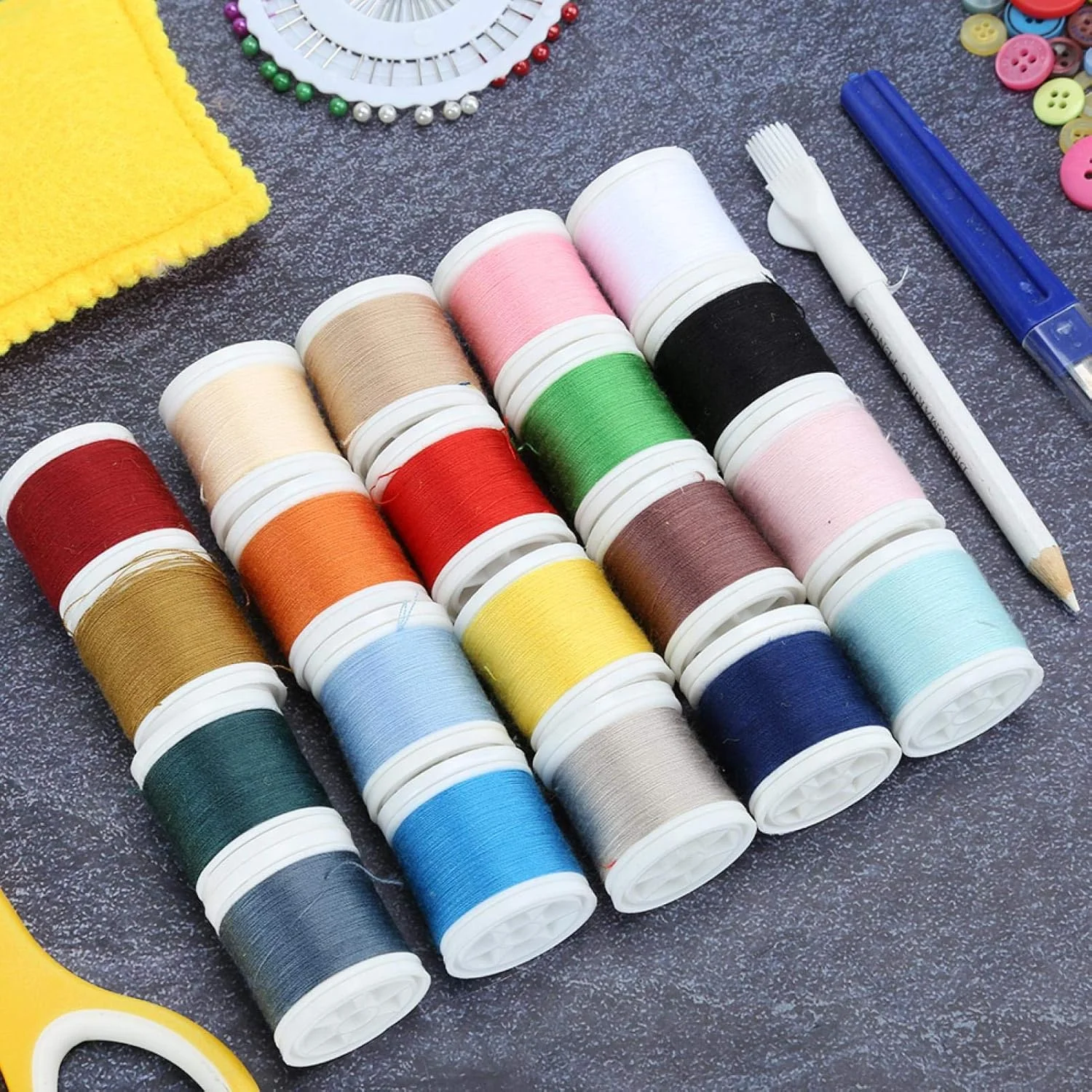 ابزار خیاطی نخ پنبه ای کاربردی DIY، تزئینات خیاطی آماده