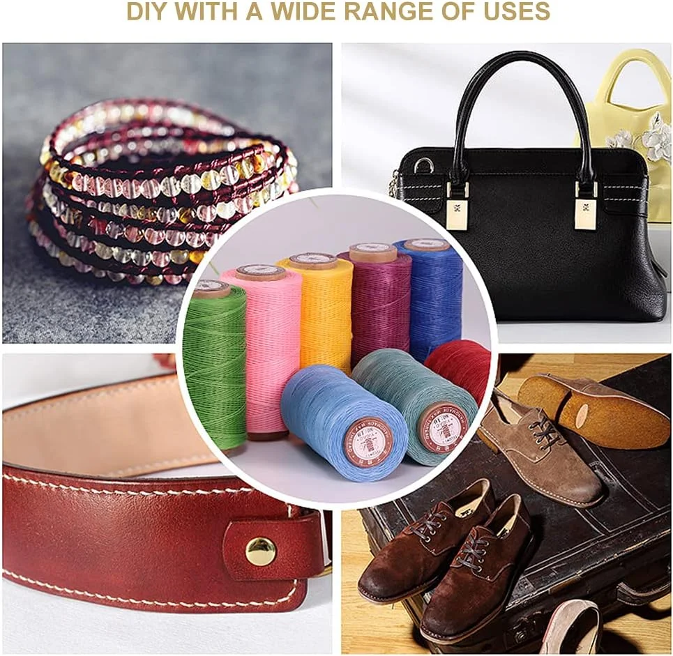 نخ موم زده 150D پلی استر، نخ های دوخت موم دار تخت همه منظوره برای صحافی، مکرومه، صنایع دستی، دستبندهای DIY، خیاطی، بافندگی، قلاب بافی نخ موم زده 150D پلی استر، نخ های دوخت موم دار تخت همه منظوره برای صحافی، مکرومه، صنایع دستی، دستبندهای DIY، خیاطی، بافندگی، قلاب بافی