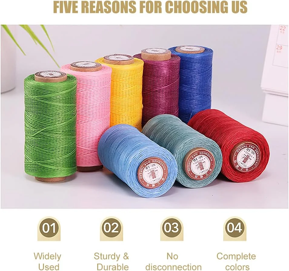 نخ موم زده 150D پلی استر، نخ های دوخت موم دار تخت همه منظوره برای صحافی، مکرومه، صنایع دستی، دستبندهای DIY، خیاطی، بافندگی، قلاب بافی نخ موم زده 150D پلی استر، نخ های دوخت موم دار تخت همه منظوره برای صحافی، مکرومه، صنایع دستی، دستبندهای DIY، خیاطی، بافندگی، قلاب بافی