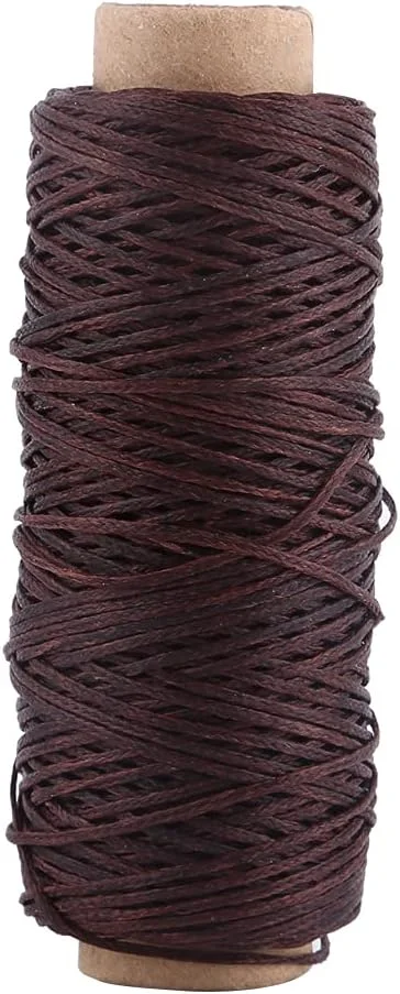 ست نخ خیاطی پلی استر، نخ های خیاطی بزرگ و قوی برای تعمیر کفش و صنایع دستی خیاطی (قهوه ای تیره)