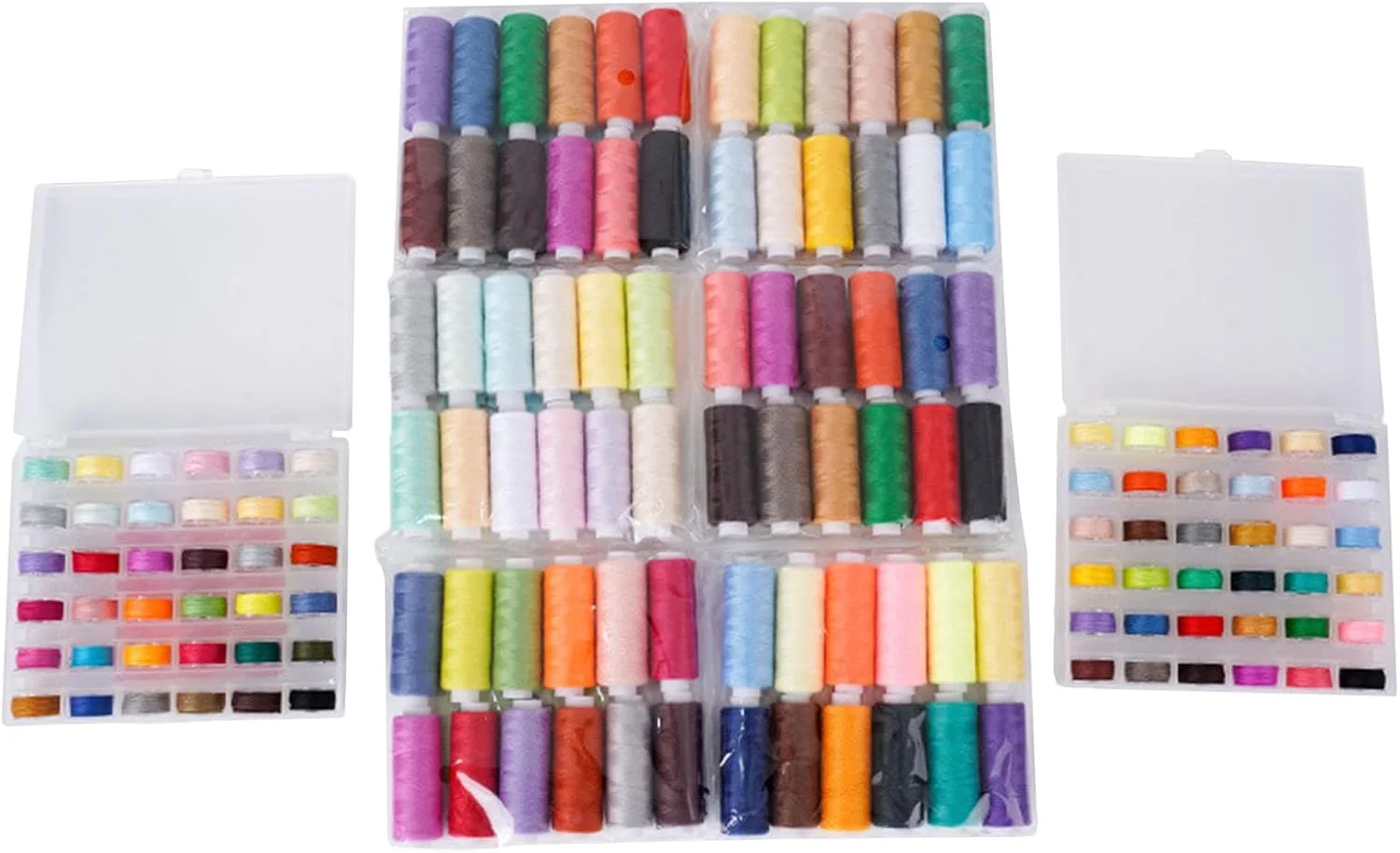 ست نخ خیاطی پلی استر 72 عددی به همراه جعبه برای خیاطان حرفه ای و افراد مبتدی
