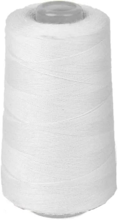 نخ خیاطی پلی استر برای چرخ خیاطی، سفید نشده، 3000 یارد (سفید)
