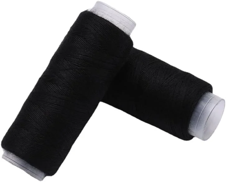 نخ خیاطی پلی استر مشکی 2 عددی، 100 متری نخ خیاطی، نخ پلی استر برای پنبه، جین، چرم و مواد مصنوعی نخ خیاطی پلی استر مشکی 2 عددی، 100 متری نخ خیاطی، نخ پلی استر برای پنبه، جین، چرم و مواد مصنوعی