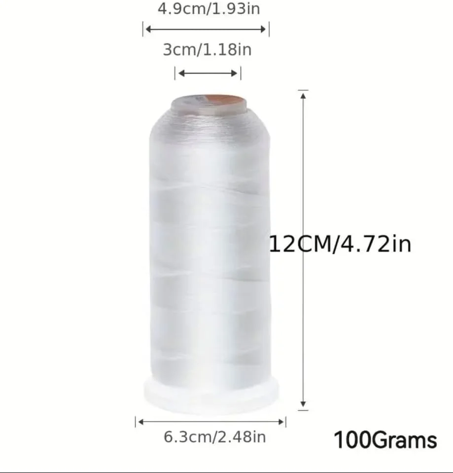 نخ خیاطی پلی استر سفید، 100 گرمی، طول 12 سانتی متر، درجه صنعتی نخ خیاطی پلی استر سفید، 100 گرمی، طول 12 سانتی متر، درجه صنعتی