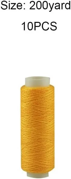 10 عدد نخ خیاطی پلی استر 200 یاردی نخ طلایی برای گلدوزی/مناسب برای تمام مصارف خیاطی دستی و ماشینی 10 عدد نخ خیاطی پلی استر 200 یاردی نخ طلایی برای گلدوزی/مناسب برای تمام مصارف خیاطی دستی و ماشینی