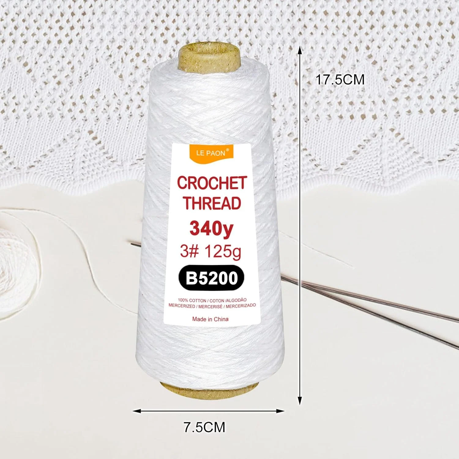 نخ قلاب بافی LE PAON، 3 کله، مجموع 375 گرم، سایز 3، نخ 100% پنبه (B5200,B5200,B5200) نخ قلاب بافی LE PAON، 3 کله، مجموع 375 گرم، سایز 3، نخ 100% پنبه (B5200,B5200,B5200)