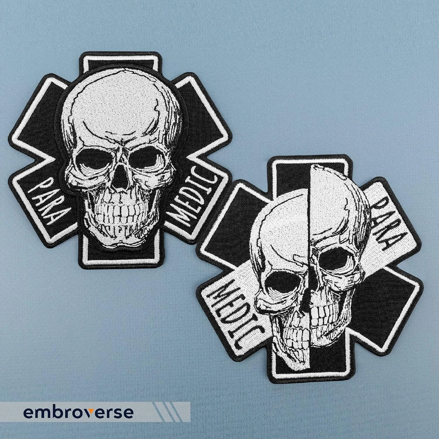 تکه دوزی جمجمه جابجا شده امدادگر - نشان پزشکی EMT گلدوزی شده - تکه های اتویی - 4.9 x 4.8 اینچ تکه دوزی جمجمه جابجا شده امدادگر - نشان پزشکی EMT گلدوزی شده - تکه های اتویی - 4.9 x 4.8 اینچ