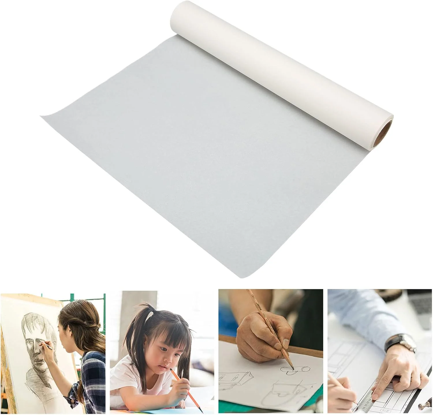 رول کاغذ پوستی سفید برای الگوهای خیاطی، کاغذ شفاف و طراحی برای سازندگان و کارتونیست ها (#1) رول کاغذ پوستی سفید برای الگوهای خیاطی، کاغذ شفاف و طراحی برای سازندگان و کارتونیست ها (#1)
