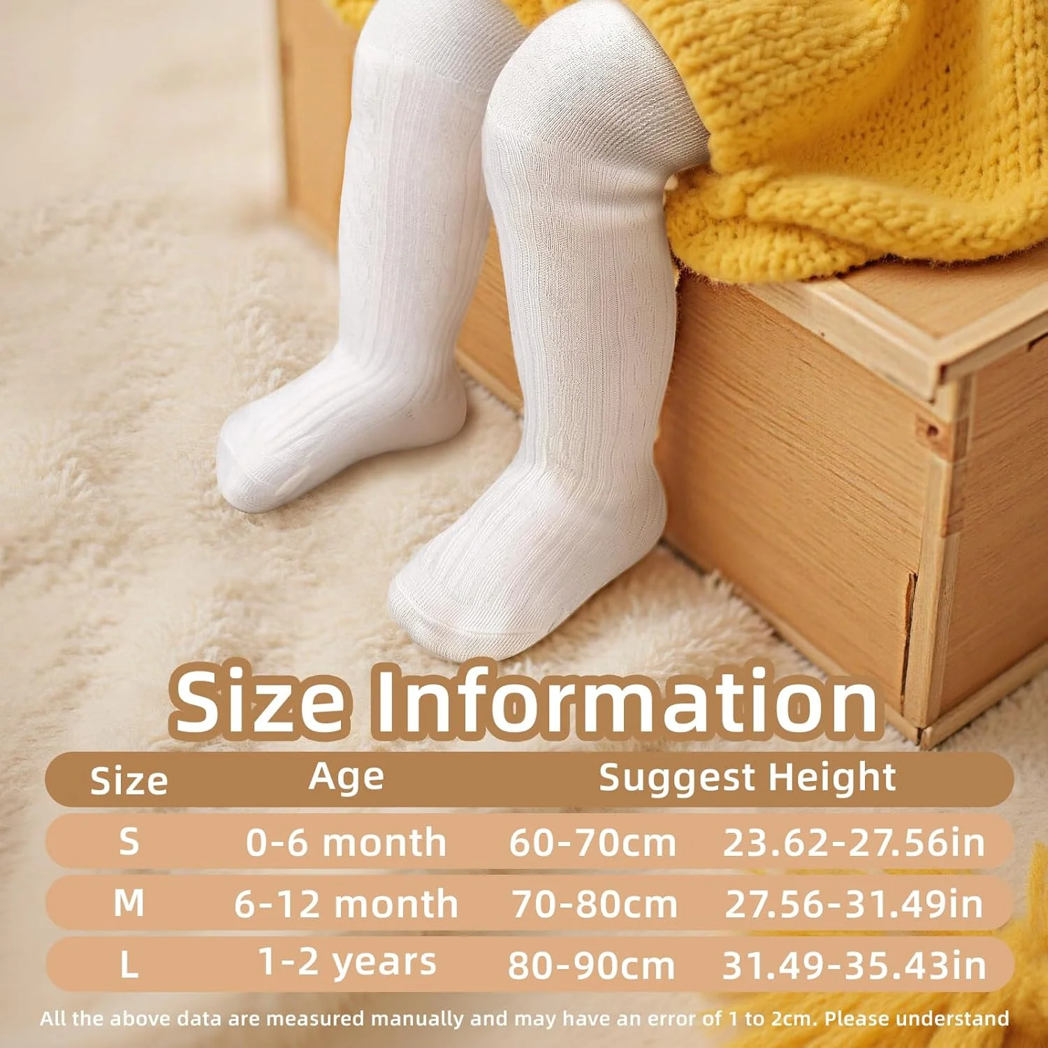 جوراب شلواری نوزادی HZHSGLY، بسته 3 عددی، جوراب شلواری بافتنی ضخیم، گرم، نرم و راحت زمستانی برای نوزادان 0-24 ماهه