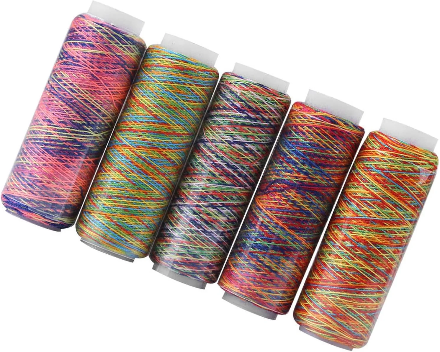 نخ خیاطی градиент OVAQUIXI، 5 عدد قرقره نخ چند رنگ، نخ برای لحاف دوزی، گلدوزی، چرخ خیاطی و استفاده دستی نخ خیاطی градиент OVAQUIXI، 5 عدد قرقره نخ چند رنگ، نخ برای لحاف دوزی، گلدوزی، چرخ خیاطی و استفاده دستی