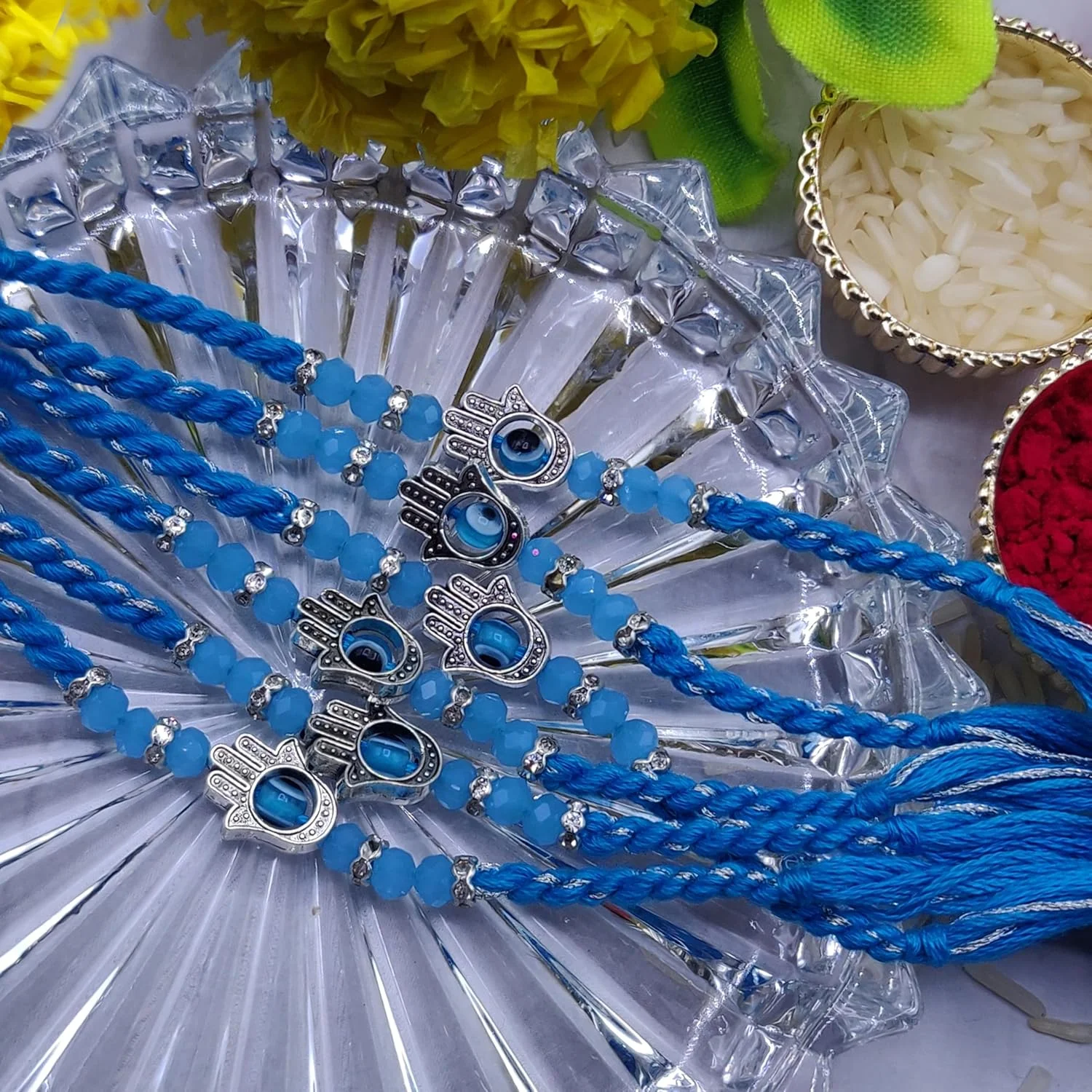 اوآفیش استورروم صنایع دستی، راخی سنتی طراح دار برای برادر به مناسبت هدیه دادن در راکشا باندان، استاندارد، آبی اوآفیش استورروم صنایع دستی، راخی سنتی طراح دار برای برادر به مناسبت هدیه دادن در راکشا باندان، استاندارد، آبی