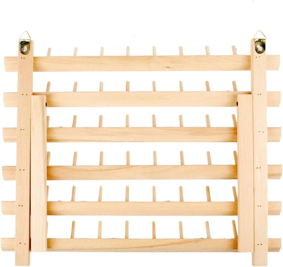 نگهدارنده نخ چوبی 60 تایی NW، قفسه و سازمان دهنده نخ خیاطی و گلدوزی، قفسه نخ برای خیاطی با قلاب های آویز نگهدارنده نخ چوبی 60 تایی NW، قفسه و سازمان دهنده نخ خیاطی و گلدوزی، قفسه نخ برای خیاطی با قلاب های آویز