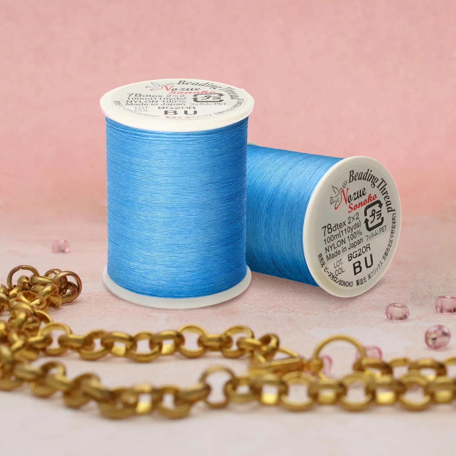 نخ مهرهبافی نوزوئه سونوکو – نخ دوخت ژاپنی 100% نایلون برای ساخت جواهرات، رنگ آبی، 78dtex، فوقالعاده ظریف، 100 متر (110 یارد) نخ مهرهبافی نوزوئه سونوکو – نخ دوخت ژاپنی 100% نایلون برای ساخت جواهرات، رنگ آبی، 78dtex، فوقالعاده ظریف، 100 متر (110 یارد)