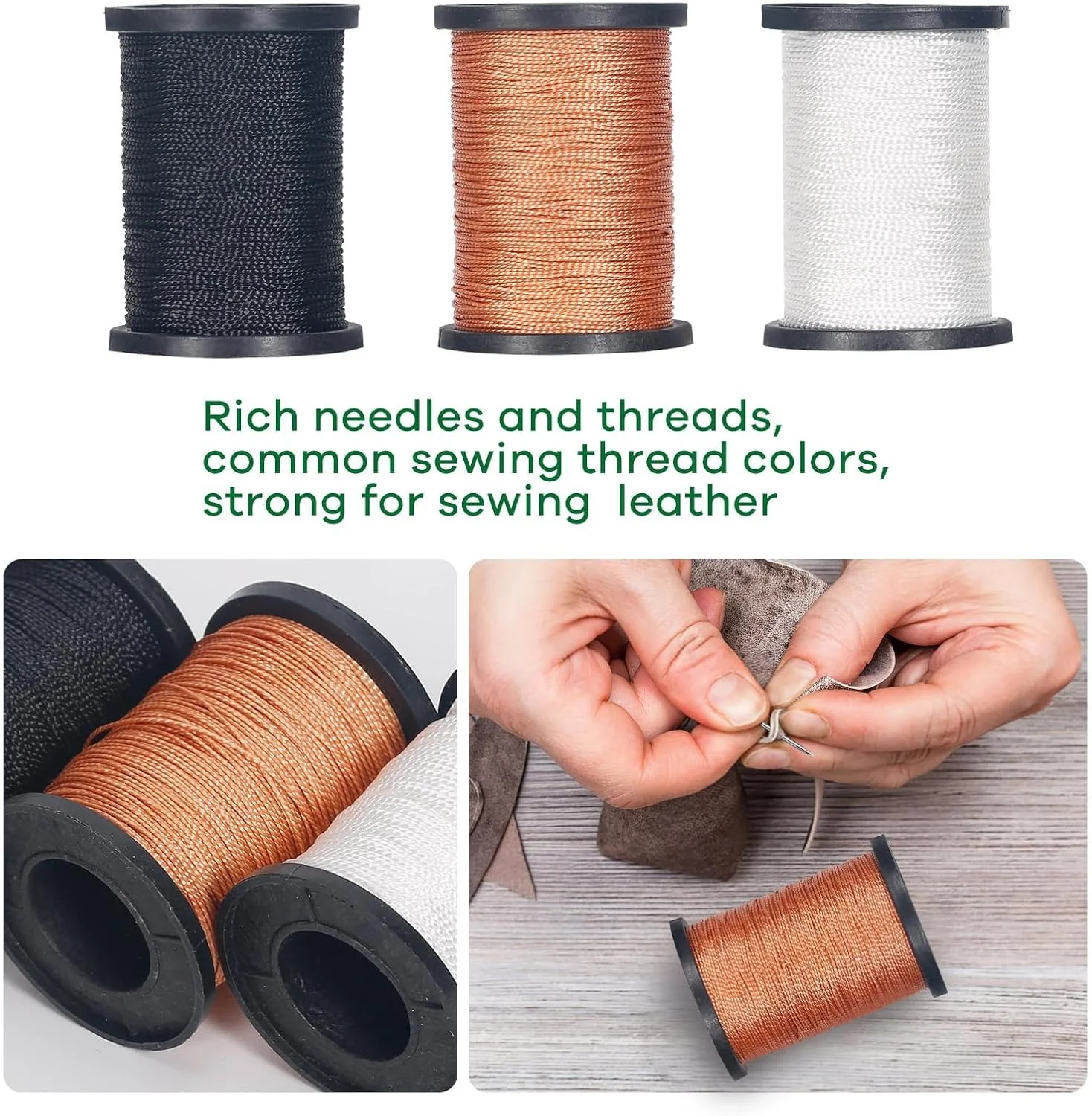 نخ نایلونی 3 قرقره ای نورکول برای خیاطی، هر کدام 80 یارد نخ ضخیم، کیت نخ برای بزرگسالان شامل درفش خیاطی و 7 سوزن برای خیاطی دستی، نخ و سوزن اثاثه یا لوازم داخلی برای تعمیر چرم، کفش، مبلمان نخ نایلونی 3 قرقره ای نورکول برای خیاطی، هر کدام 80 یارد نخ ضخیم، کیت نخ برای بزرگسالان شامل درفش خیاطی و 7 سوزن برای خیاطی دستی، نخ و سوزن اثاثه یا لوازم داخلی برای تعمیر چرم، کفش، مبلمان