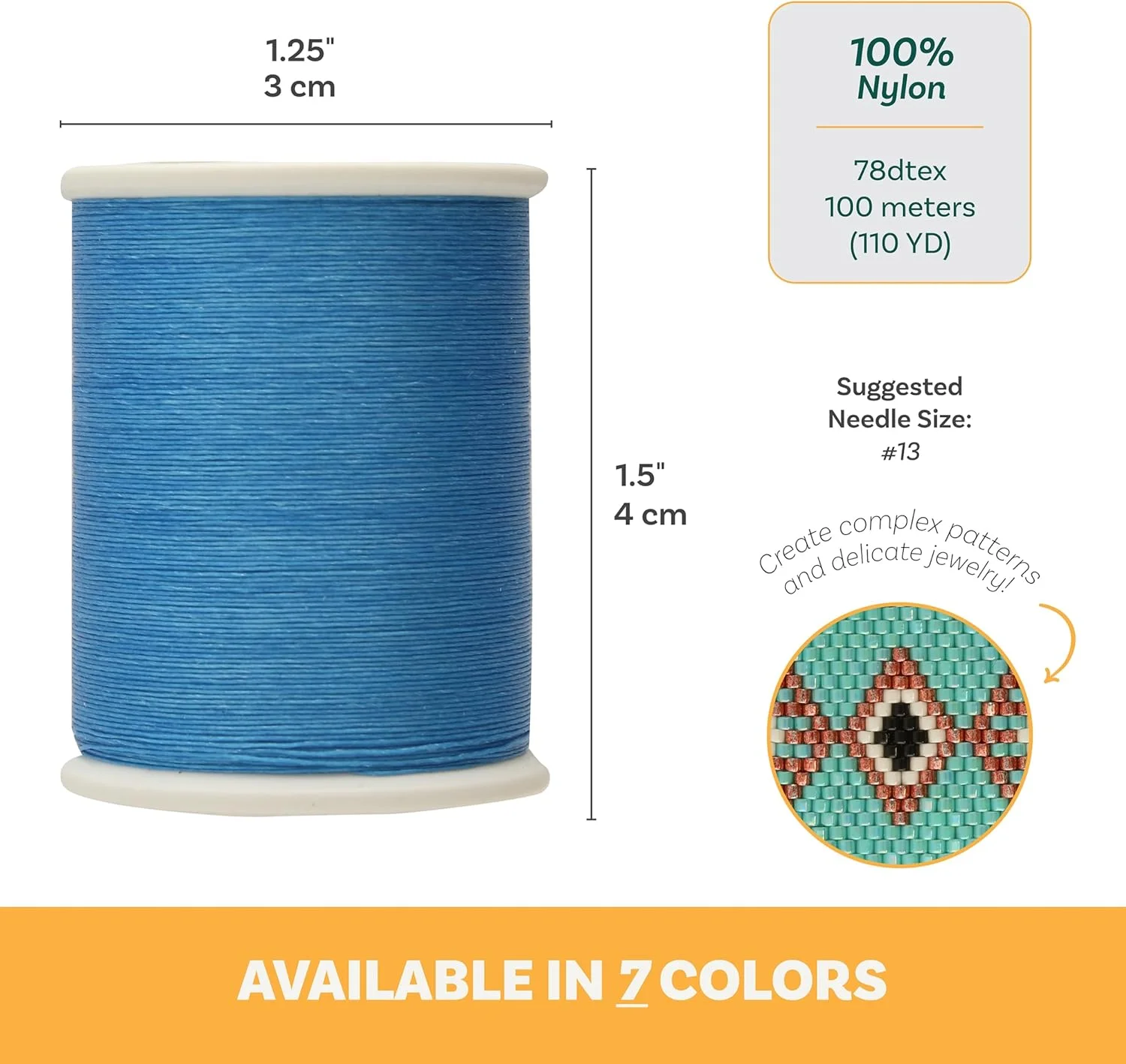 نخ مهرهبافی نوزوئه سونوکو – نخ دوخت ژاپنی 100% نایلون برای ساخت جواهرات، رنگ آبی، 78dtex، فوقالعاده ظریف، 100 متر (110 یارد) نخ مهرهبافی نوزوئه سونوکو – نخ دوخت ژاپنی 100% نایلون برای ساخت جواهرات، رنگ آبی، 78dtex، فوقالعاده ظریف، 100 متر (110 یارد)