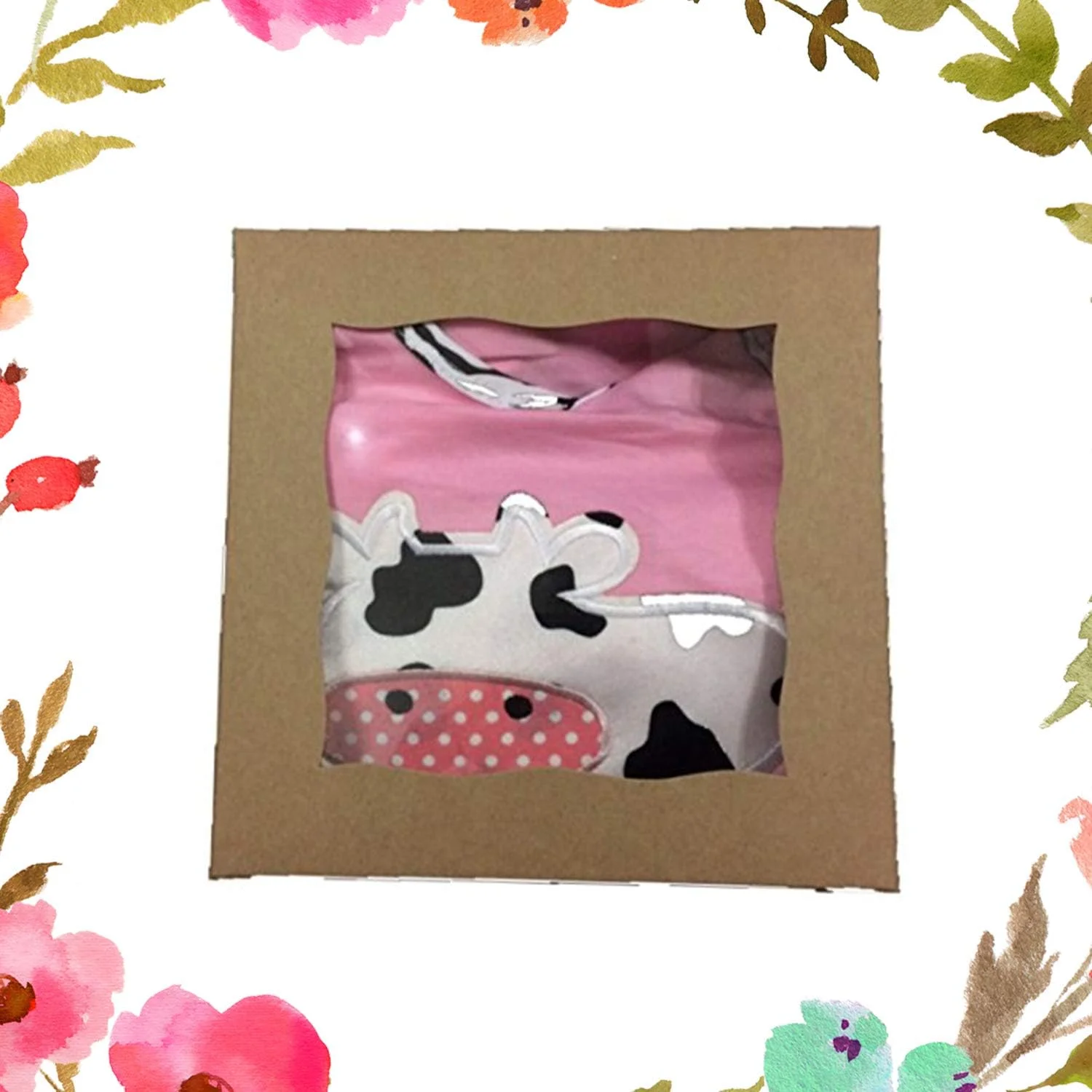 ست لباس 4 تکه طرح گاو صورتی Baby Rae: شامل تیشرت گاو، هدبند، ساق شلواری و شورت ست لباس 4 تکه طرح گاو صورتی Baby Rae: شامل تیشرت گاو، هدبند، ساق شلواری و شورت