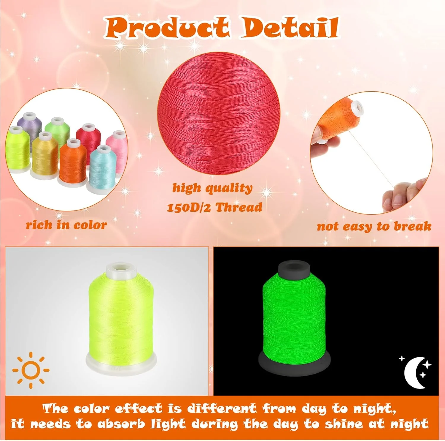 نخ گلدوزی شب تاب Nuanchu در 12 رنگ، نخ ماشین گلدوزی پلی استر رنگارنگ 550 یاردی، نخ گلدوزی درخشان، نخ خیاطی برای گلدوزی، لحاف دوزی، تزئینات خیاطی نخ گلدوزی شب تاب Nuanchu در 12 رنگ، نخ ماشین گلدوزی پلی استر رنگارنگ 550 یاردی، نخ گلدوزی درخشان، نخ خیاطی برای گلدوزی، لحاف دوزی، تزئینات خیاطی