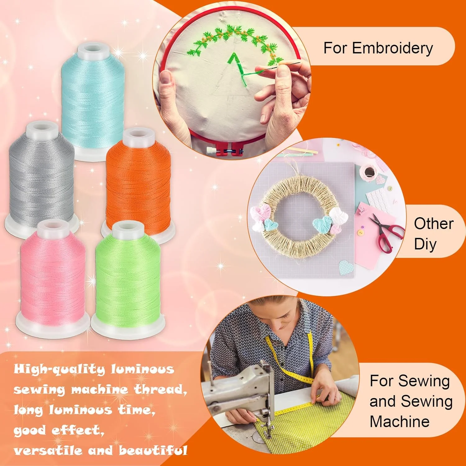 نخ گلدوزی شب تاب Nuanchu در 12 رنگ، نخ ماشین گلدوزی پلی استر رنگارنگ 550 یاردی، نخ گلدوزی درخشان، نخ خیاطی برای گلدوزی، لحاف دوزی، تزئینات خیاطی نخ گلدوزی شب تاب Nuanchu در 12 رنگ، نخ ماشین گلدوزی پلی استر رنگارنگ 550 یاردی، نخ گلدوزی درخشان، نخ خیاطی برای گلدوزی، لحاف دوزی، تزئینات خیاطی