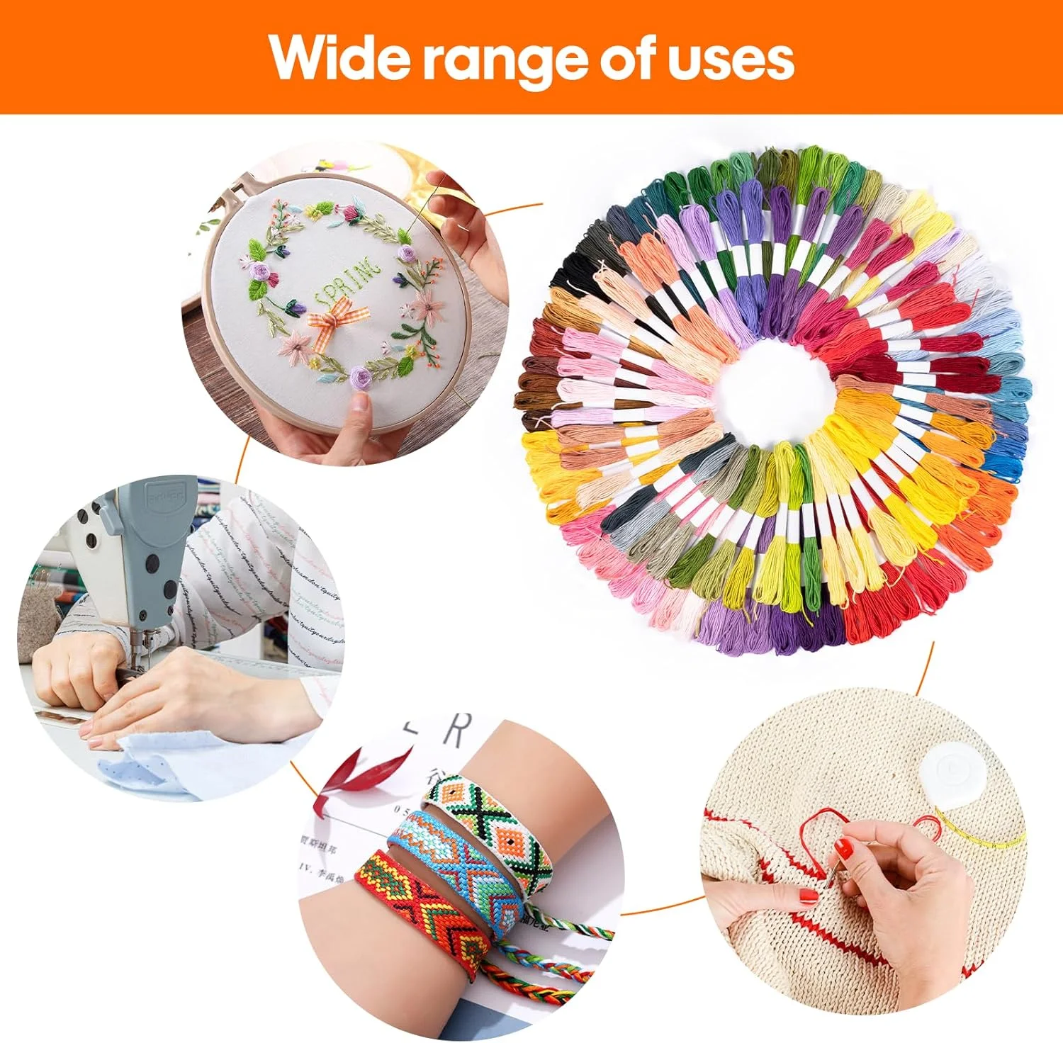 ست نخ گلدوزی Noa Home Deco 306، شامل 200 نخ رنگارنگ و 48 نخ سیاه و سفید برای دستبند، ست صنایع دستی گلدوزی DIY، هنر، سیم بخیه متقاطع، نخ های صفحه سیم، نخ های خیاطی، لوازم جانبی قلاب بافی ست نخ گلدوزی Noa Home Deco 306، شامل 200 نخ رنگارنگ و 48 نخ سیاه و سفید برای دستبند، ست صنایع دستی گلدوزی DIY، هنر، سیم بخیه متقاطع، نخ های صفحه سیم، نخ های خیاطی، لوازم جانبی قلاب بافی