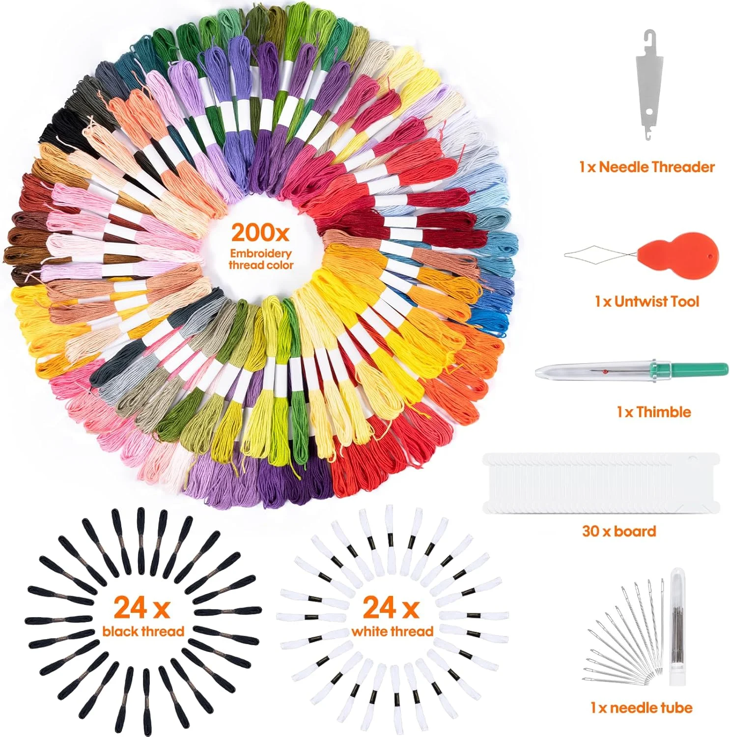 ست نخ گلدوزی Noa Home Deco 306، شامل 200 نخ رنگارنگ و 48 نخ سیاه و سفید برای دستبند، ست صنایع دستی گلدوزی DIY، هنر، سیم بخیه متقاطع، نخ های صفحه سیم، نخ های خیاطی، لوازم جانبی قلاب بافی ست نخ گلدوزی Noa Home Deco 306، شامل 200 نخ رنگارنگ و 48 نخ سیاه و سفید برای دستبند، ست صنایع دستی گلدوزی DIY، هنر، سیم بخیه متقاطع، نخ های صفحه سیم، نخ های خیاطی، لوازم جانبی قلاب بافی