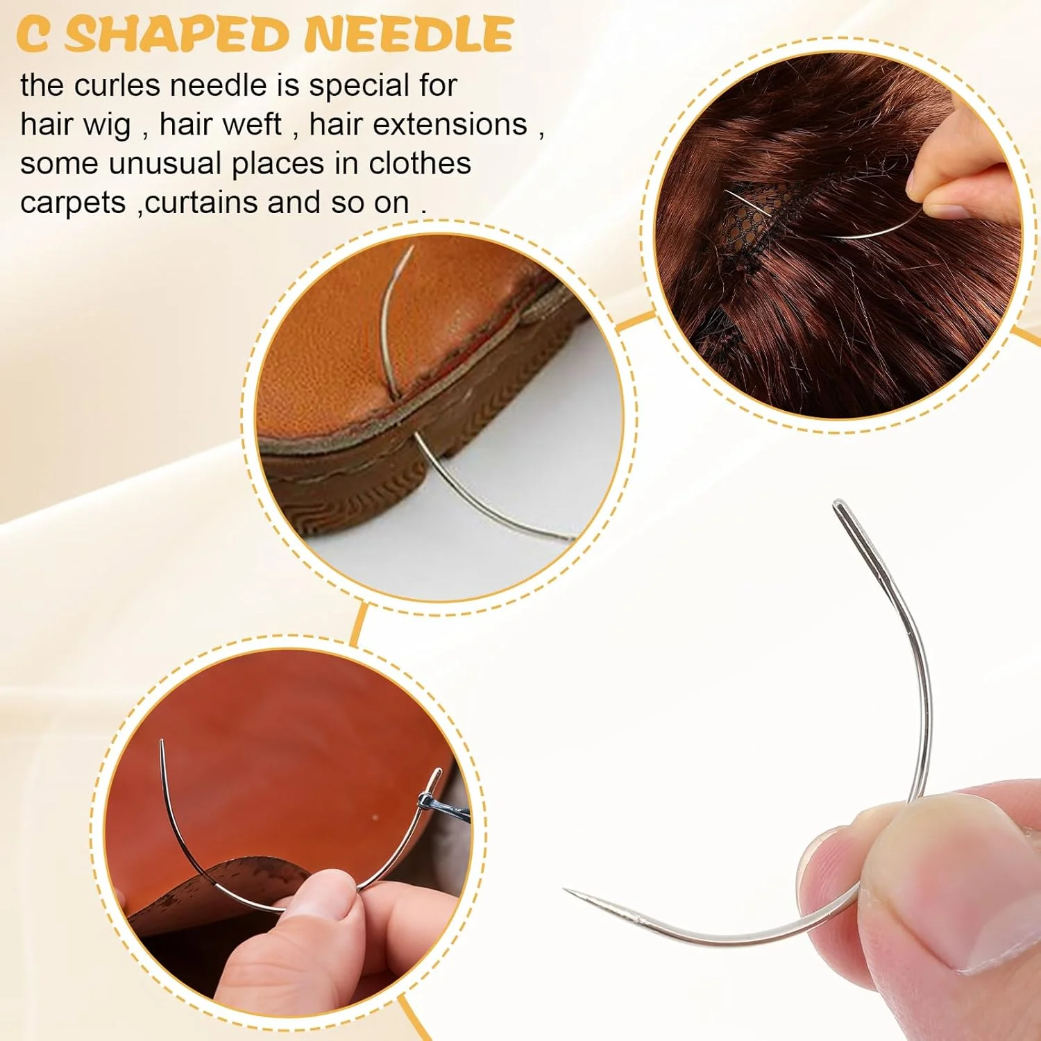 ست سوزن و نخ مو، مناسب برای دوخت مو، ست 12 عددی ابزار اکستنشن مو، سوزن خمیده، نخ بافت برای ساخت کلاه گیس، سوزن و نخ برای دوخت دستی اکستنشن مو ست سوزن و نخ مو، مناسب برای دوخت مو، ست 12 عددی ابزار اکستنشن مو، سوزن خمیده، نخ بافت برای ساخت کلاه گیس، سوزن و نخ برای دوخت دستی اکستنشن مو