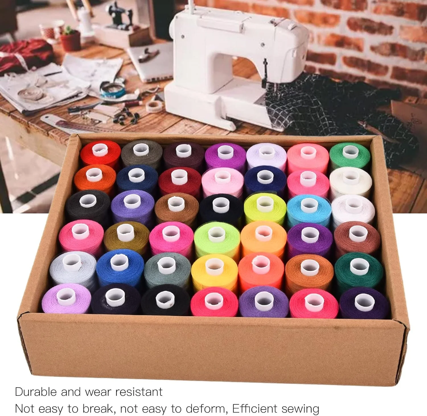 نخ خیاطی NDNCZDHC، 1000 یارد، 42 رنگ، نخ پلی استر برای چرخ خیاطی، کیت نخ گلدوزی نخ خیاطی NDNCZDHC، 1000 یارد، 42 رنگ، نخ پلی استر برای چرخ خیاطی، کیت نخ گلدوزی