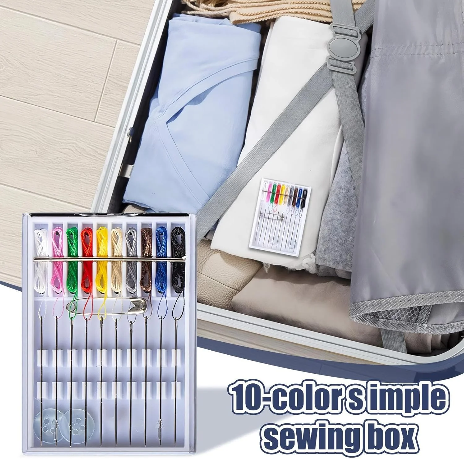 ست نخ و سوزن - 10 رنگ نخ شده لوازم جانبی خیاطی قابل حمل | لوازم جانبی گلدوزی با دکمه سنجاق برای مادر مادربزرگ زنان مردان ست نخ و سوزن - 10 رنگ نخ شده لوازم جانبی خیاطی قابل حمل | لوازم جانبی گلدوزی با دکمه سنجاق برای مادر مادربزرگ زنان مردان