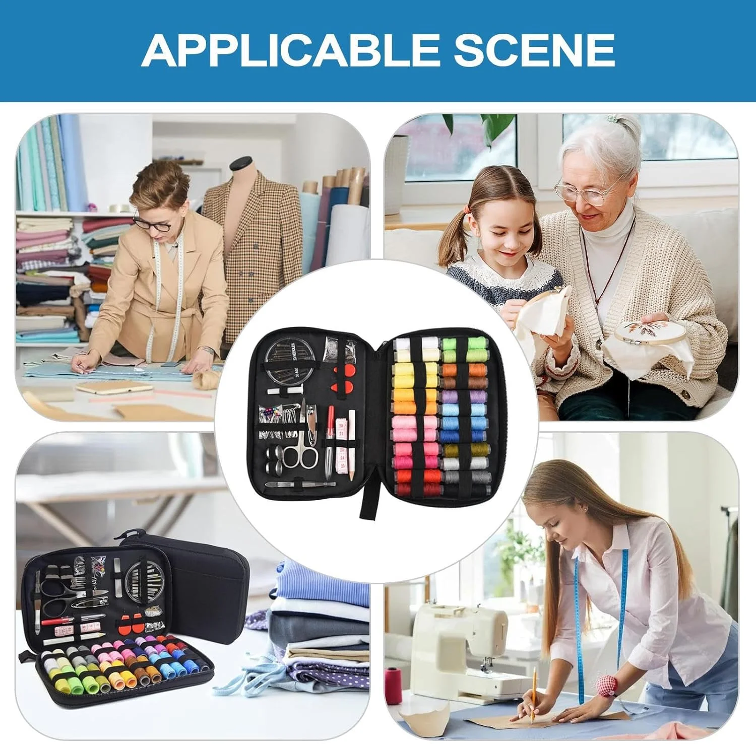 ست نخ و سوزن - کیت خیاطی دستی قابل حمل - ذخیره سازی جمع و جور، مقاوم، لوازم صنایع دستی چند منظوره برای مبتدیان و علاقه مندان به کاردستی ست نخ و سوزن - کیت خیاطی دستی قابل حمل - ذخیره سازی جمع و جور، مقاوم، لوازم صنایع دستی چند منظوره برای مبتدیان و علاقه مندان به کاردستی
