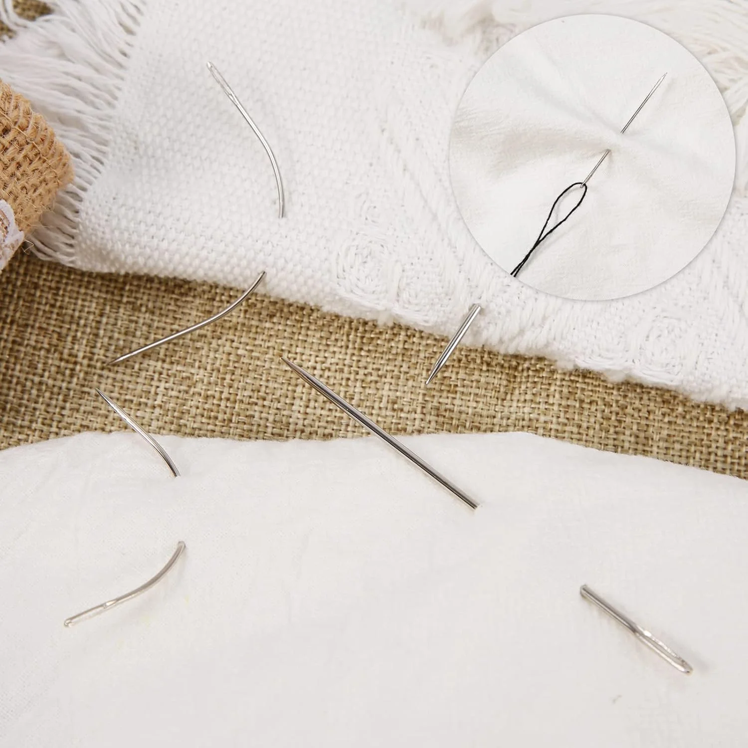 ست 25 عددی نخ و سوزن، شامل سوزن های خمیده، نخ قهوه ای و ابزار بافت به همراه لوازم جانبی و ملزومات خیاطی برای ساخت کلاه گیس، دوخت مو و بافت مو ست 25 عددی نخ و سوزن، شامل سوزن های خمیده، نخ قهوه ای و ابزار بافت به همراه لوازم جانبی و ملزومات خیاطی برای ساخت کلاه گیس، دوخت مو و بافت مو