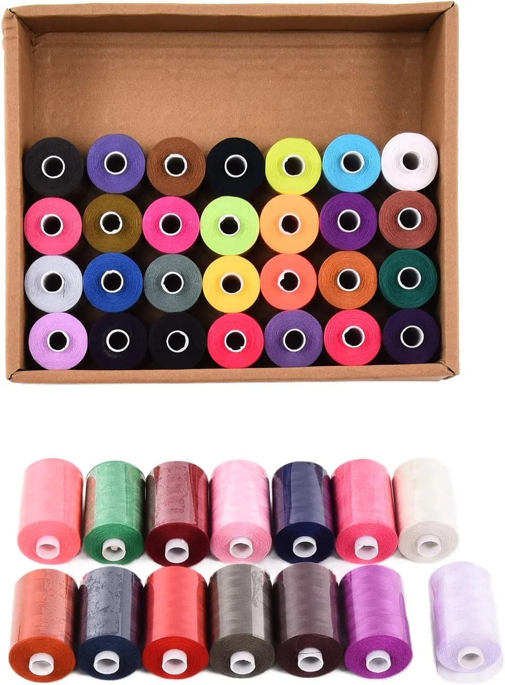 نخ خیاطی NDNCZDHC، 1000 یارد، 42 رنگ، نخ پلی استر برای چرخ خیاطی، کیت نخ گلدوزی نخ خیاطی NDNCZDHC، 1000 یارد، 42 رنگ، نخ پلی استر برای چرخ خیاطی، کیت نخ گلدوزی