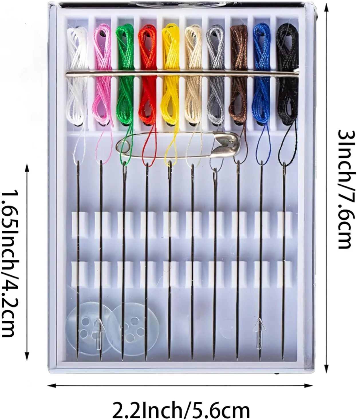 ست نخ و سوزن - 10 رنگ نخ شده لوازم جانبی خیاطی قابل حمل | لوازم جانبی گلدوزی با دکمه سنجاق برای مادر مادربزرگ زنان مردان ست نخ و سوزن - 10 رنگ نخ شده لوازم جانبی خیاطی قابل حمل | لوازم جانبی گلدوزی با دکمه سنجاق برای مادر مادربزرگ زنان مردان